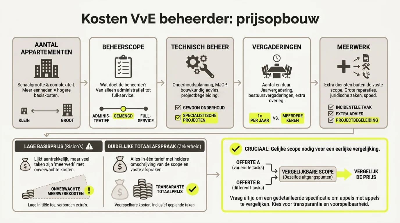 Infographic over Kosten VvE beheerder: waar betaalt uw VvE echt voor?