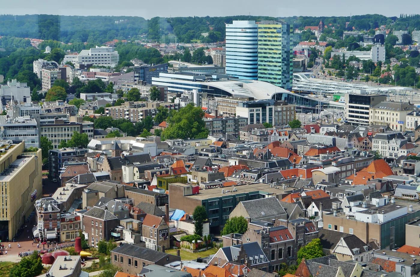 Uitzicht over Arnhem vanaf de Eusebiuskerk