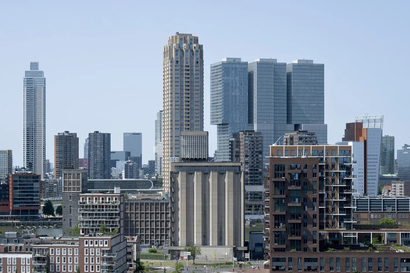 Uitzicht over Rotterdam vanaf de Maassilo